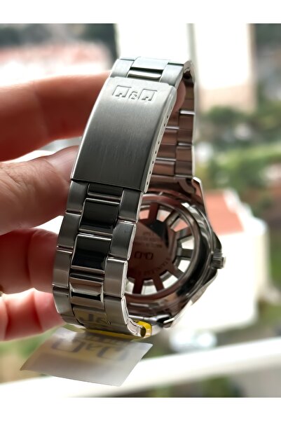 Q&Q Brand Steel Strap Waterproof Silver Color Men's Wristwatch+Bracelet