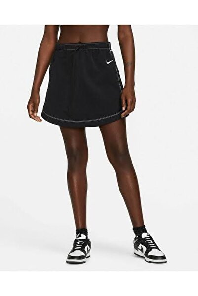 Nike Sportswear Swoosh Woven High Rise Kadın Siyah Etek Dm6199 - 010