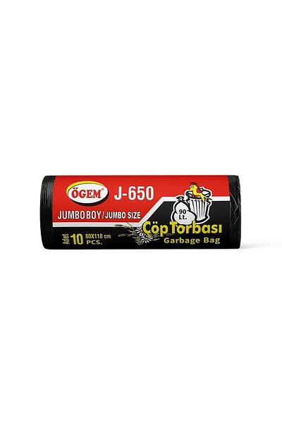 ÖGEM PLASTİK Wholesale Garbage Bag Jumbo Size 80x110 Cm - J650 (1 Box, 20 Pieces)