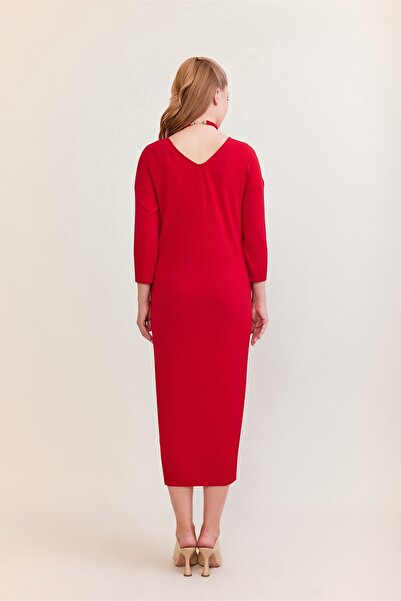 VERDA Pliseli Uzun Elbise