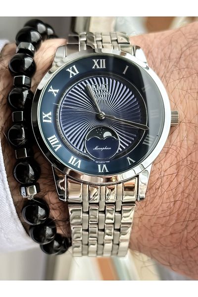 Q&Q Steel Strap, Waterproof, Silver Color Men's Wristwatch + bracelet