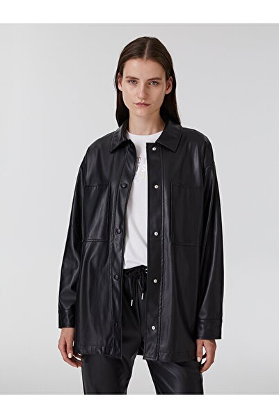 Loft Leather Look Oversize Shirt U.sleeve