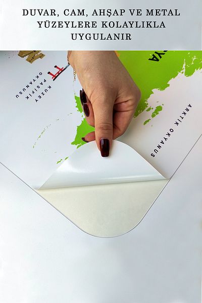 lilafil Ocean Atlas with World Map Detail - Educational Wall Sticker