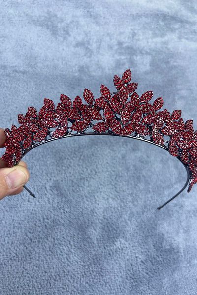 Hobigram Red Jessie Model Elegant Stone Henna și Coroana de Mireasă Accesoriu pentru păr – Coroană, Crystal Stone, Model Elegant – T
