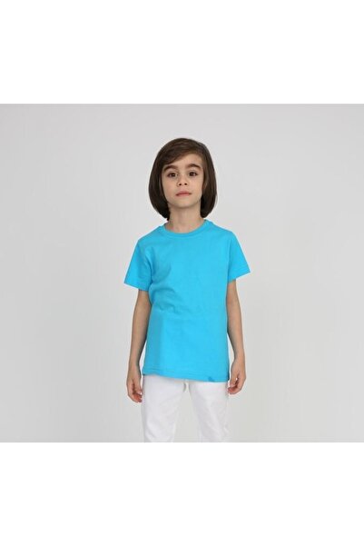 FATELLA Unisex Children's Round Crew Neck Short Sleeve Combed Cotton Body T-shirt