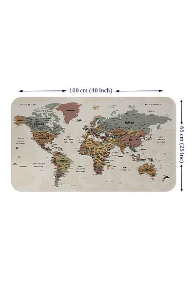 lilafil Turkish Educational Country And Capital Ocean Detailed Atlas Decorative World Map Wall Sticker