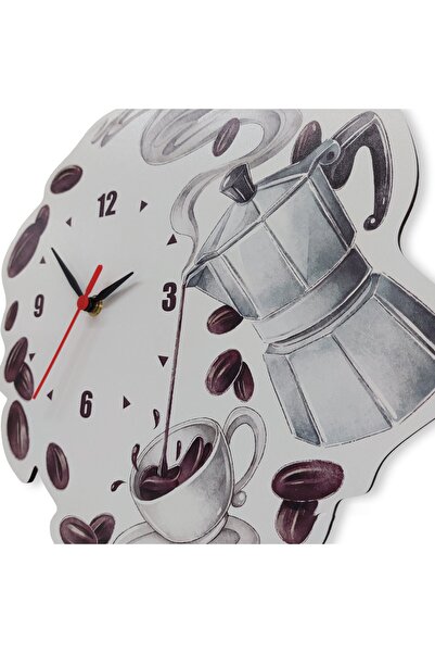 CajuArt Coffee Bean Teapot Swinging Pendulum Kitchen Wall Clock