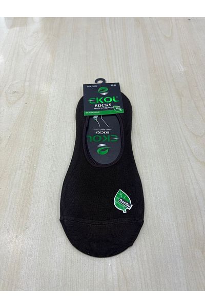 EKOL SOCK'S Мъжки кафяви бамбукови чорапи с 6 силиконови балерини