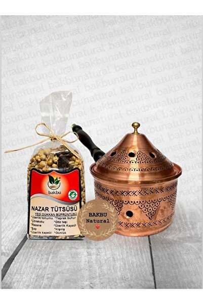 bakbu natural Bakır Tütsü Tavası No:8 Ve Karışık Nazar Tütsüsü