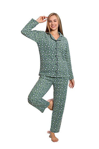 nisaNCa Γυναικείο Σετ Πυτζάμα με κουμπιά χειμωνιάτικο Welsoft βελούδινο φλις