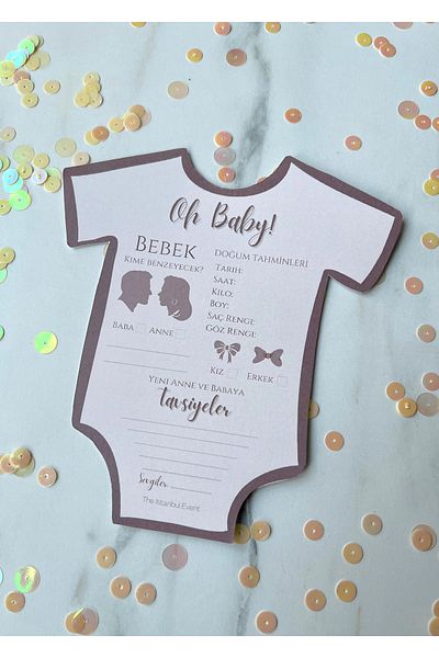 The Istanbul Event 5-Piece Baby Shower Gender Party Playing Card Set - Baby Who Will Like - Birth Predictions