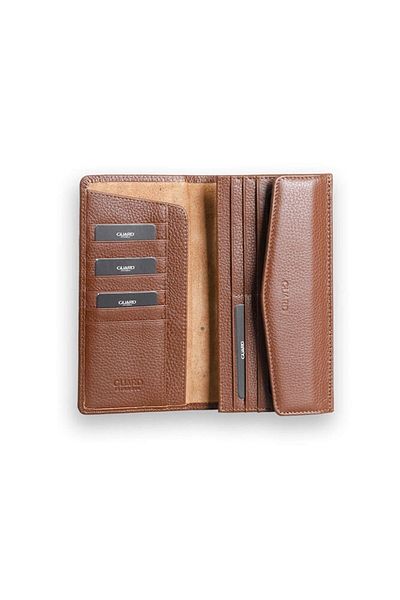 GUARD Tan Leather Wallet with Phone Slot