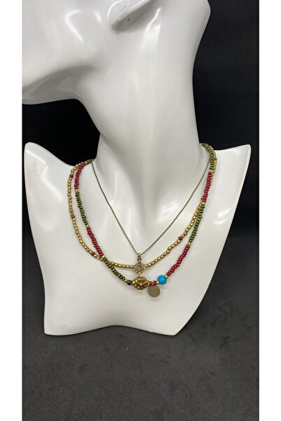 Porsuk Alternatif El Yapımı Etnik Otantik Hippi Bohem Kolye