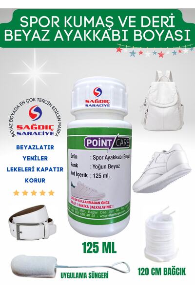 Point Care Beyaz Ekstra Yoğun Kapatıcı Ayakkabı Boyası Beyaz Bağcık Ve Boya S...