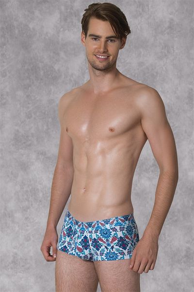 Doreanse Ανδρικό Modal Πολύχρωμο εμπριμέ Mini Leg Boxer με τσάντα 1860