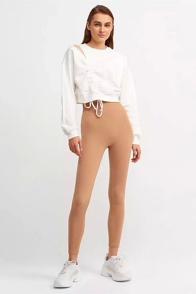 Dilvin Women's Camel Ribbed Seamless Tights (p3576-07)