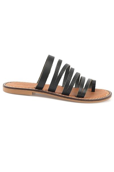 Capone Outfitters Capone 5555 Genuine Leather Black Women's Bodrum Slippers