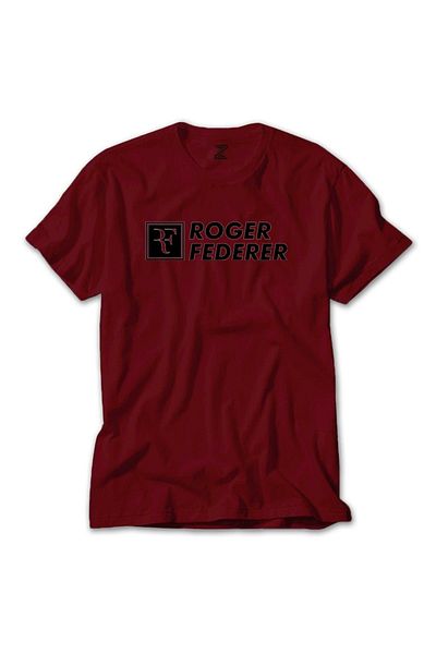 Z zepplin Tricou roșu cu text Roger Federer