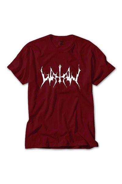 Z zepplin Tricou roșu cu text cu logo Watain