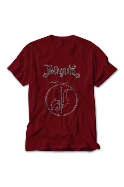 Z zepplin تي شيرت أحمر بشعار نص الخماسي
