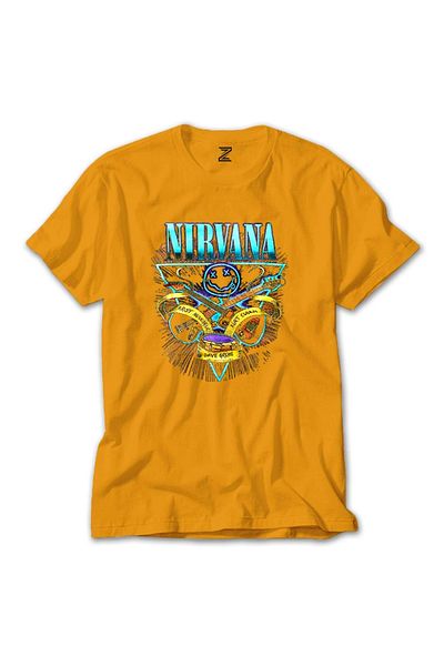 Z zepplin Κίτρινο T-shirt με αφίσα Nirvana