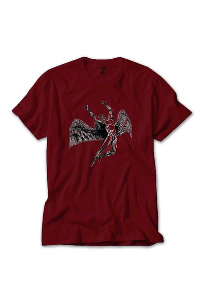 Z zepplin Κόκκινο T-shirt Led Zeppelin Icarus Angel