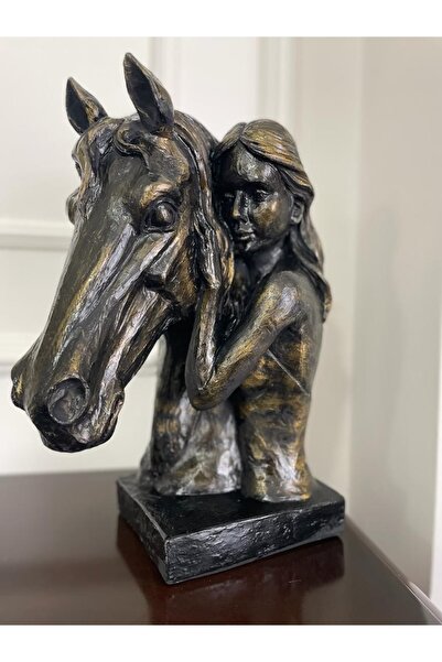 busraconcept Atlı Kız Biblo Heykeli , Dekoratif Biblo