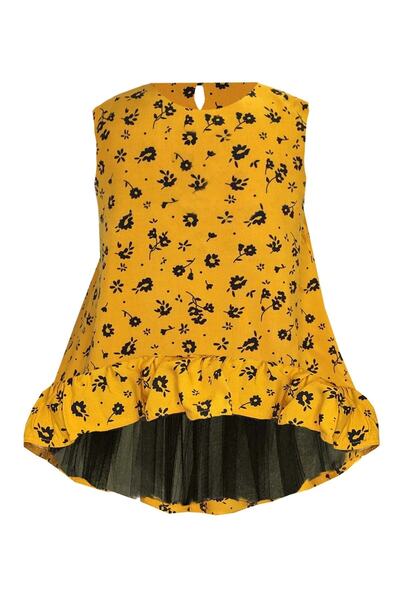 Shecco Babba Rochie tutu asimetrică cu flori galbene pentru fetiță