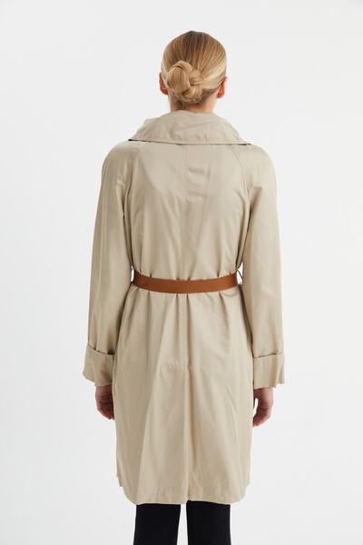 Balizza Blz-deri Kemerli Düğme Detaylı Trençkot