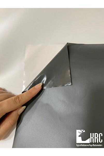 KRCDİJİTAL Mat Gri Dolap Kaplama Folyosu 40cm X 10m Kendinden Yapışkanlı