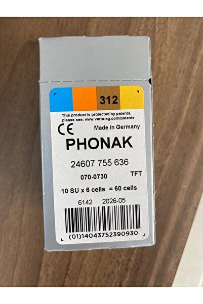 PHONAK Işitme Cihazı Pili 312 Numara (10 Adet)