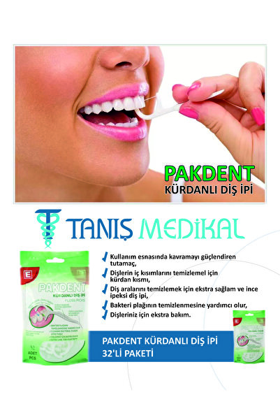 PAKDENT Kürdanlı Diş Ipi 32 Adet