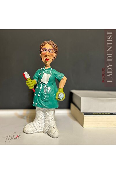 MÜKEMEL Sevimli Diş Hekimi Figürü–Diş Fırçası& Aynası Tutuyor–Hekimler İçin H...