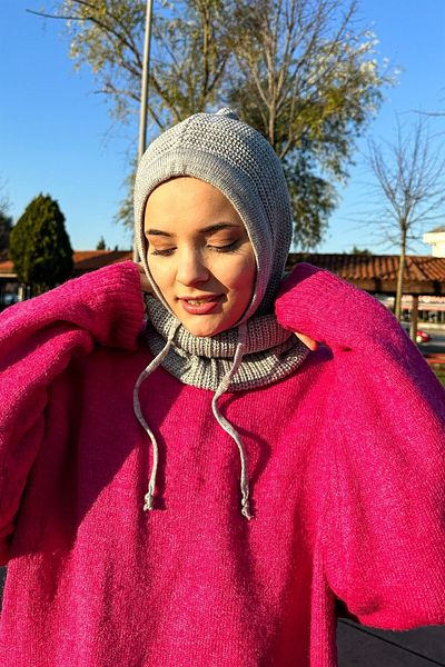 Mooncorn Gray Balaclava Knitwear Headboard