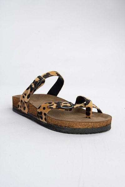 Fox Shoes Γυναικείες σαγιονάρες Leopard Suede K777613402