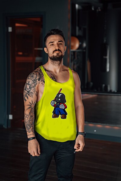Freeyez Darth Plumber Gym Fitness Majica bez rukava Atletsko donje triko Bela