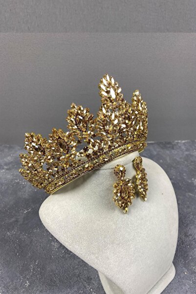 FdayAksesuar Αξεσουάρ νύφης σε χρώμα μελί, μοντέλο Meriva, σετ νυφικό στέμμα ...