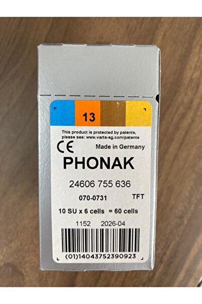 PHONAK Işitme Cihazı Pili 13 Numara (10 Adet)