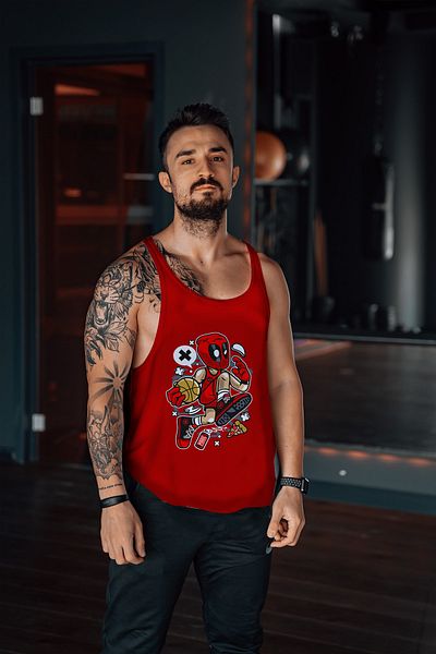 Freeyez Deadpool Skater Gym Fitness Tank Top Athlete