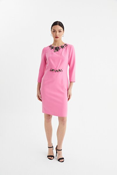 Balizza Blz-yaka ve Bel Taş Işlemeli Elbise