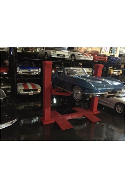 Three D Maker 3d Tasarım 1:18 Ölçek Lift Diorama Garaj (kırmızı)