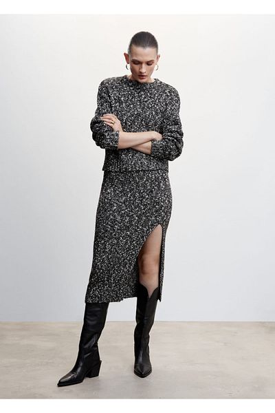 MANGO Woman Sparkling Knit Skirt