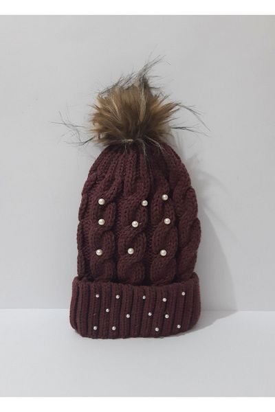 renkli çiçekler Fox Feather Beret Plum Color Women's Beret