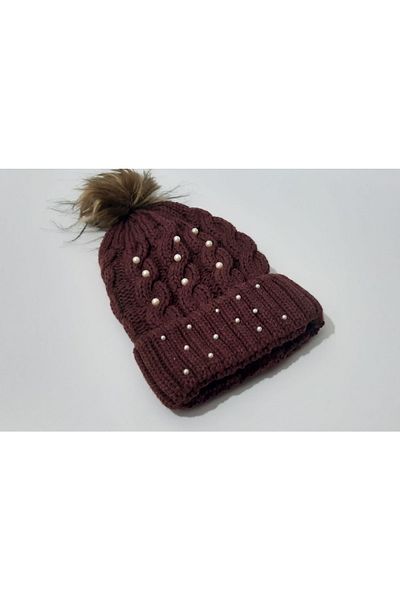 renkli çiçekler Fox Feather Beret Plum Color Women's Beret