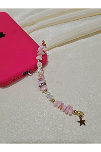 SİLYA AKSESUAR Kuvars Taşlı Yıldızlı Telefon Charm