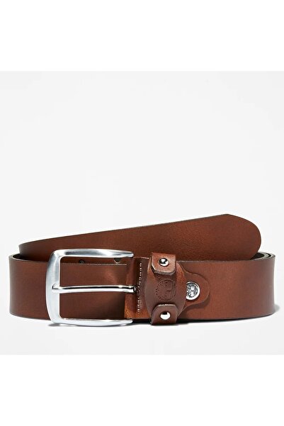 Timberland Men's Belt Cognac with Metal Buckle