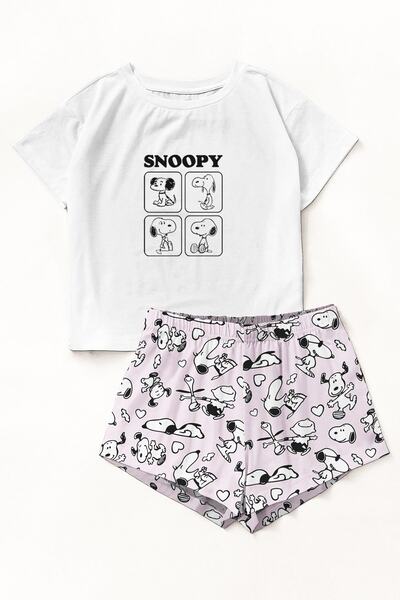 PEMBİŞ HOMEWEAR Set pantaloni scurți Zezex Snoopy 3 Supersoft