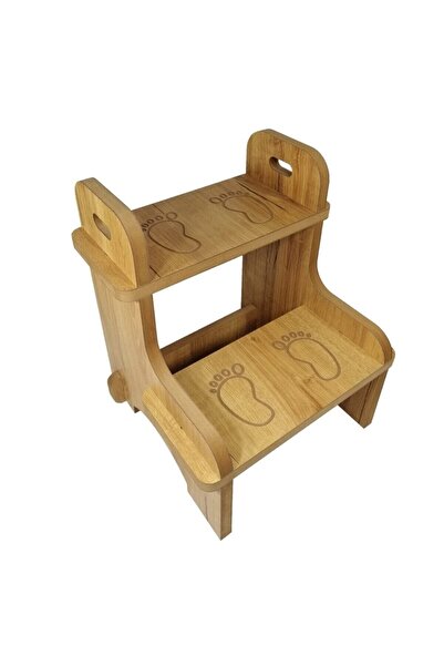 MFG AHŞAP Ahşap Basamak Tabure Bebek Banyo & Wc Merdiveni (demonte Ürün)