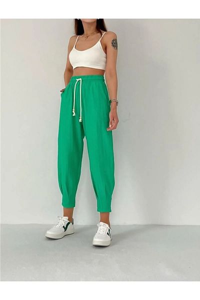 Lady Pixie Women's Elastic Waist Pleated Trousers