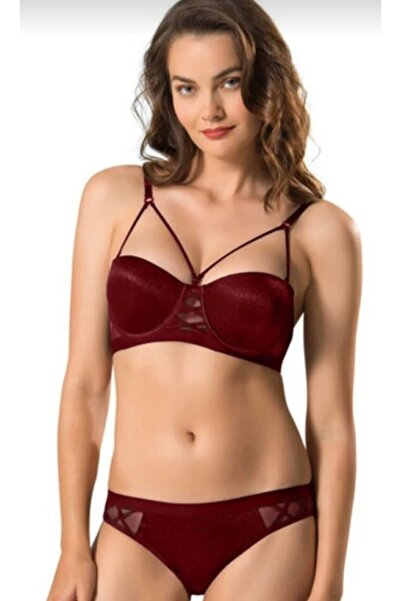 Le Jardin Destekli Balenli Cassie Bra Sütyen Takımı Bordo 90 Yeni Sezon
